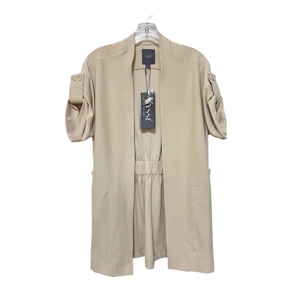 LYSSE‎ New York XS Taupe Layering Topper Business Casual Chic Light Academia Top